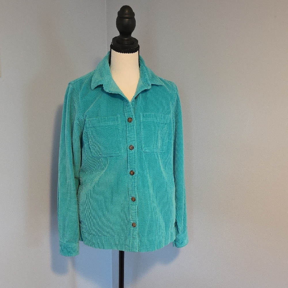L.L. Bean Women's Turquoise Corduroy Jacket - Picture 1 of 3